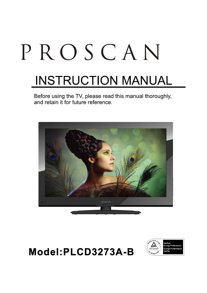 Page n°1 - Manuel utilisateur Proscan PLCD3273A