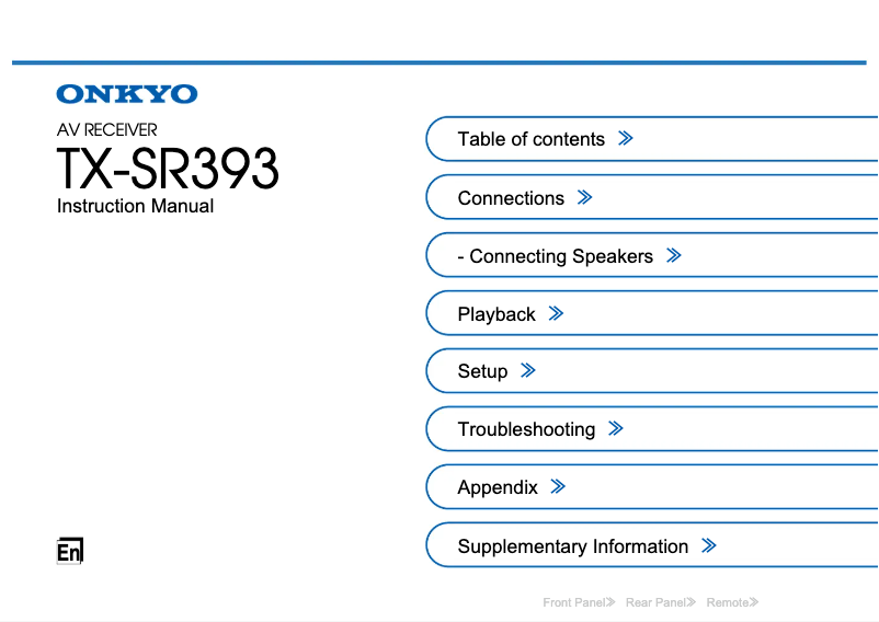 Page 1 de la notice Manuel utilisateur Klipsch TX-SR393