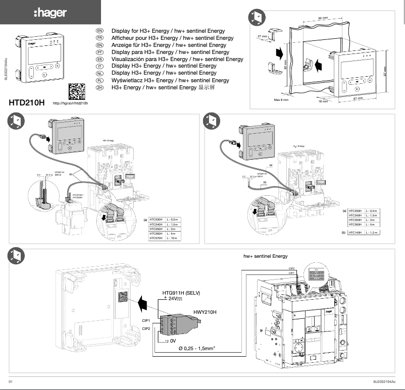 Page n°1 - Manuel utilisateur Hager HWY210H