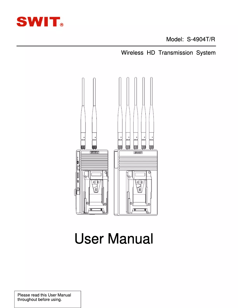 Image de la première page du manuel de l'appareil S-4904
