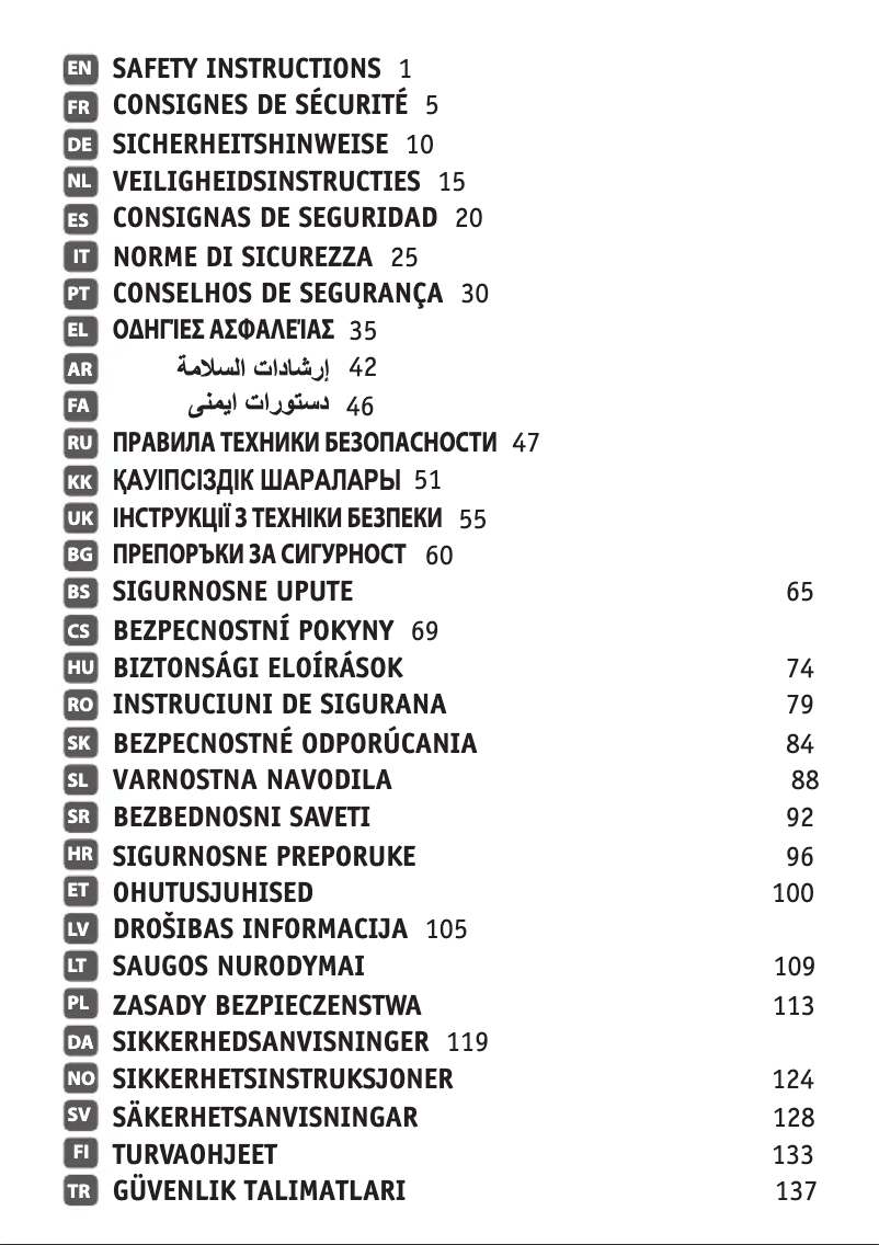 Page n°1 - Instructions de sécurité Tefal Masterchef Gourmet QB625D
