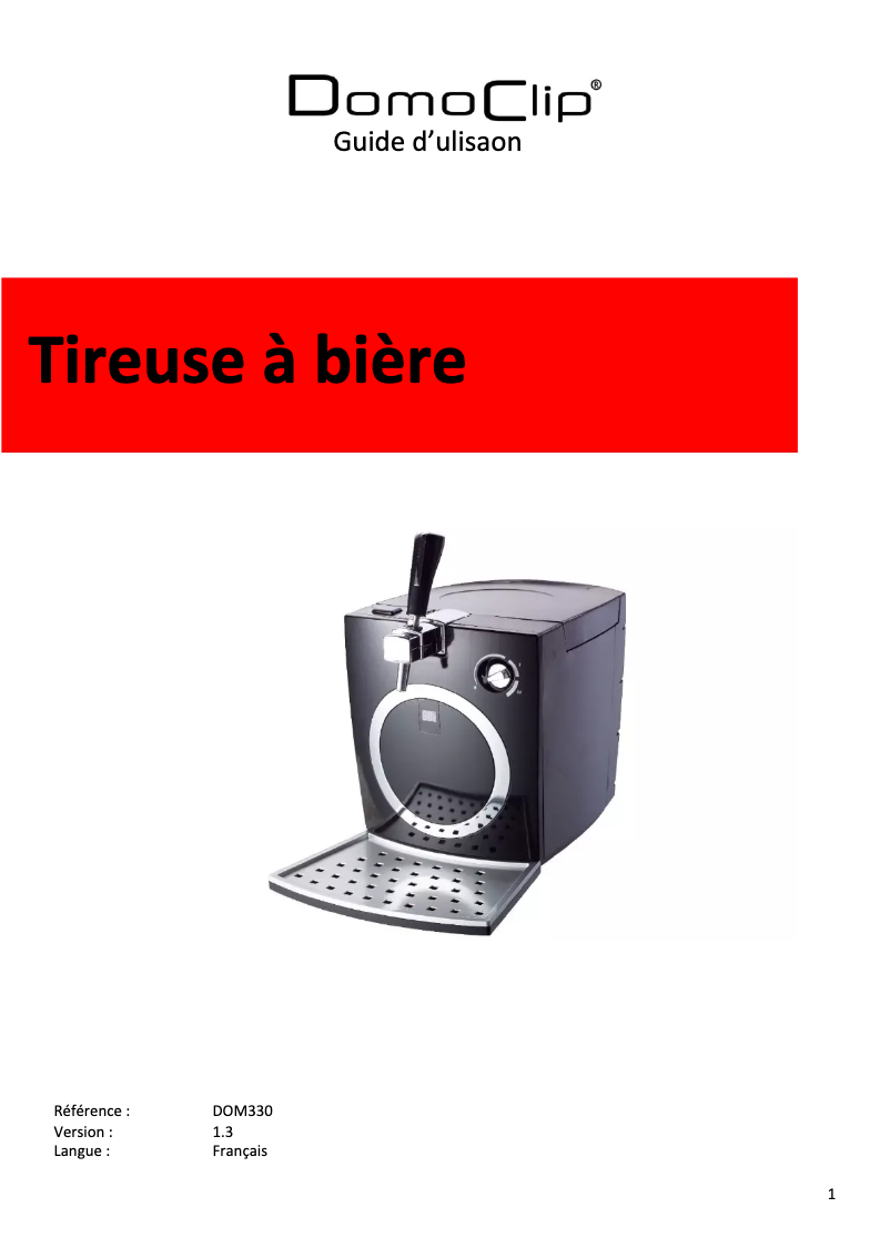 Image de la première page du manuel de l'appareil DOM330