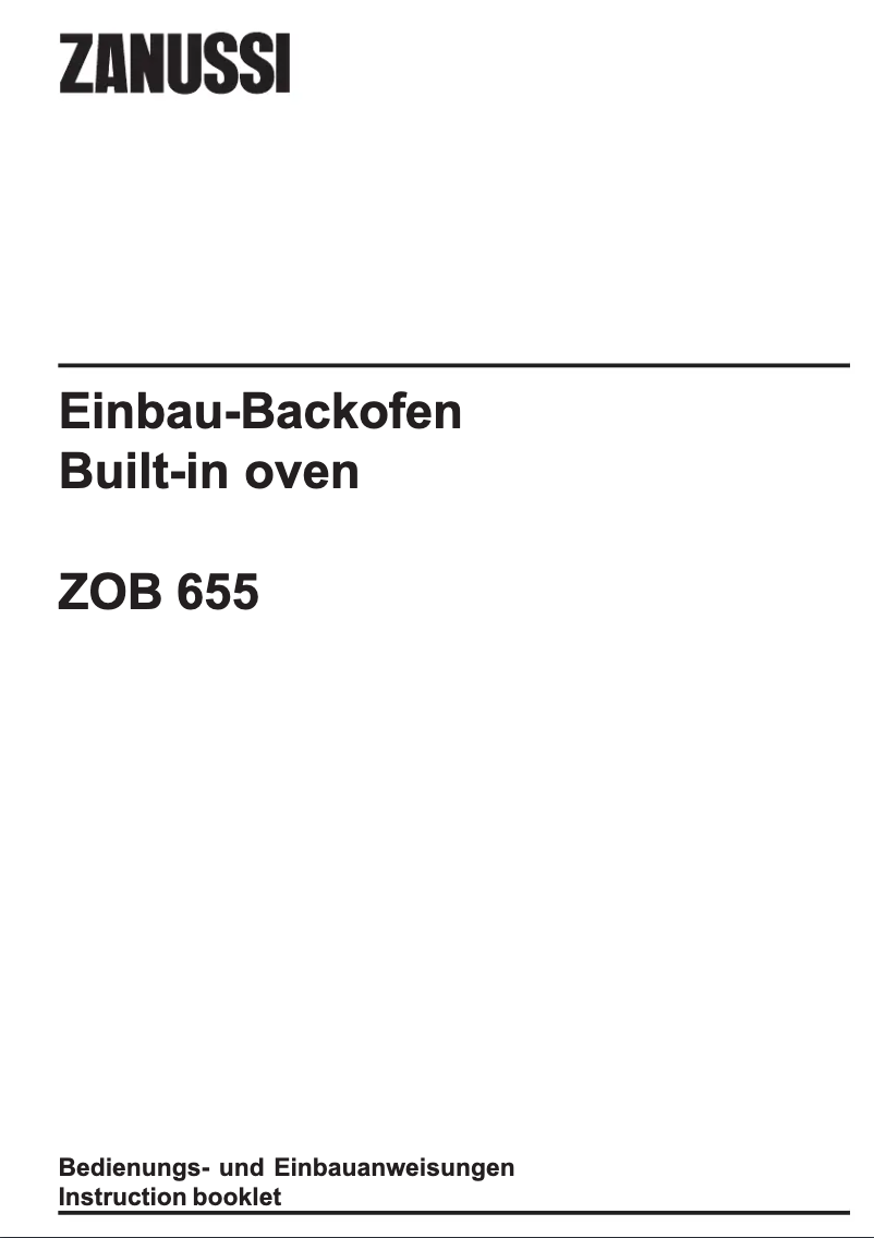 Image de la première page du manuel de l'appareil ZOB655W