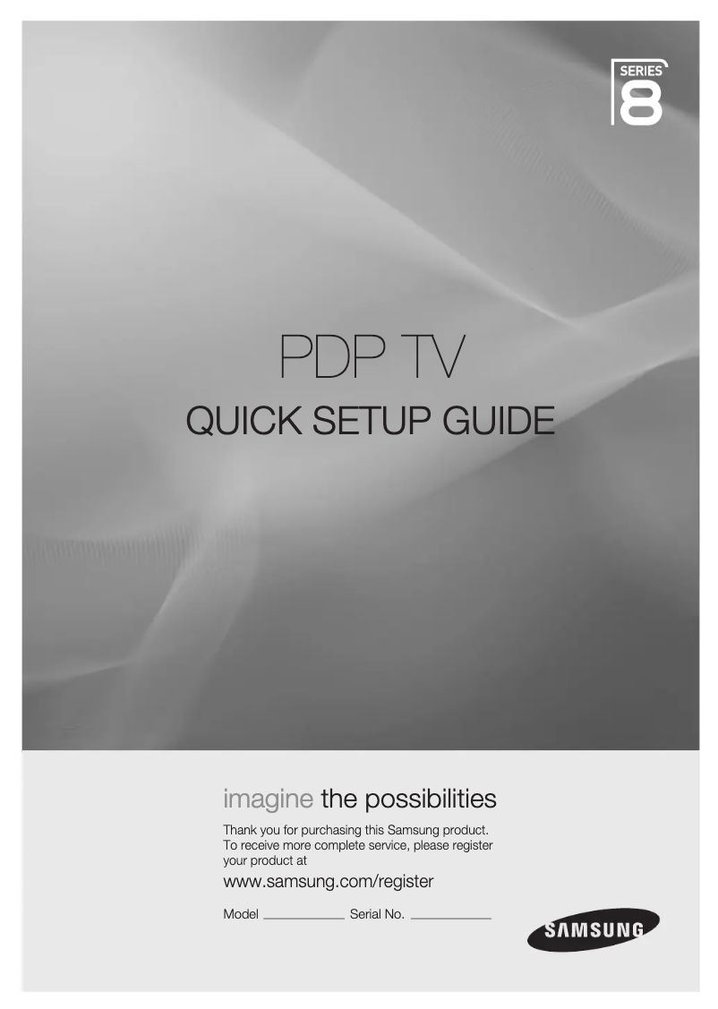 Page n°1 - Guide de démarrage rapide Samsung PS58B850Y1W