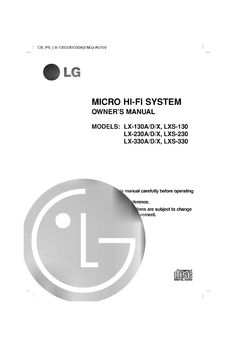 Página 1 del manual Manual de usuario LG LX-230A