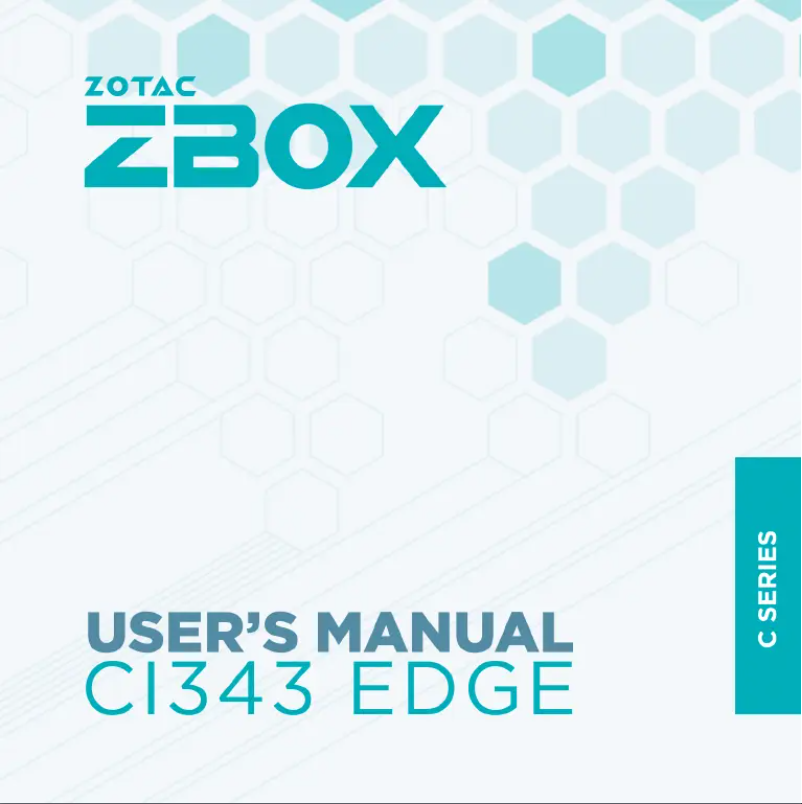 Page 1 de la notice Manuel utilisateur Zotac ZBOX edge CI343