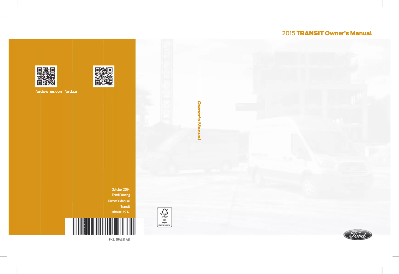 Page n°1 - Manuel utilisateur Ford Transit (2015)