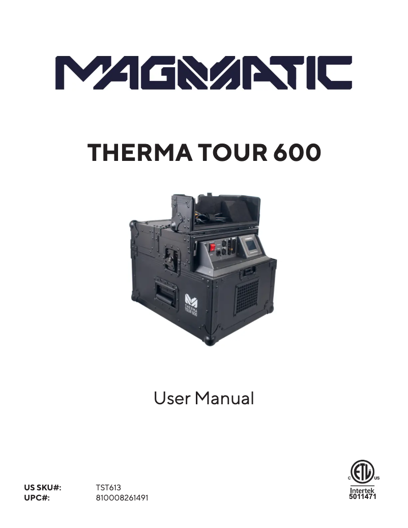 Page 1 de la notice Manuel utilisateur Magmatic Therma Tour 600
