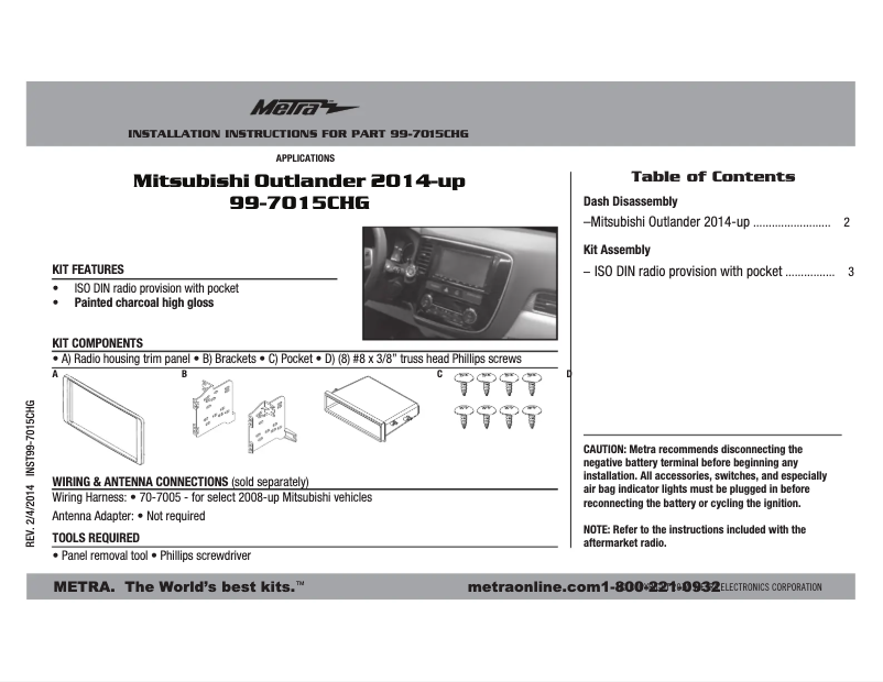 Image de la première page du manuel de l'appareil 99-7015CHG