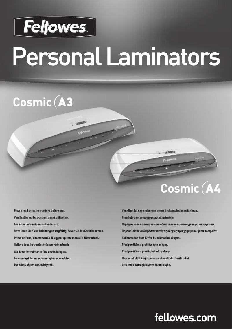 Image de la première page du manuel de l'appareil Cosmic A3