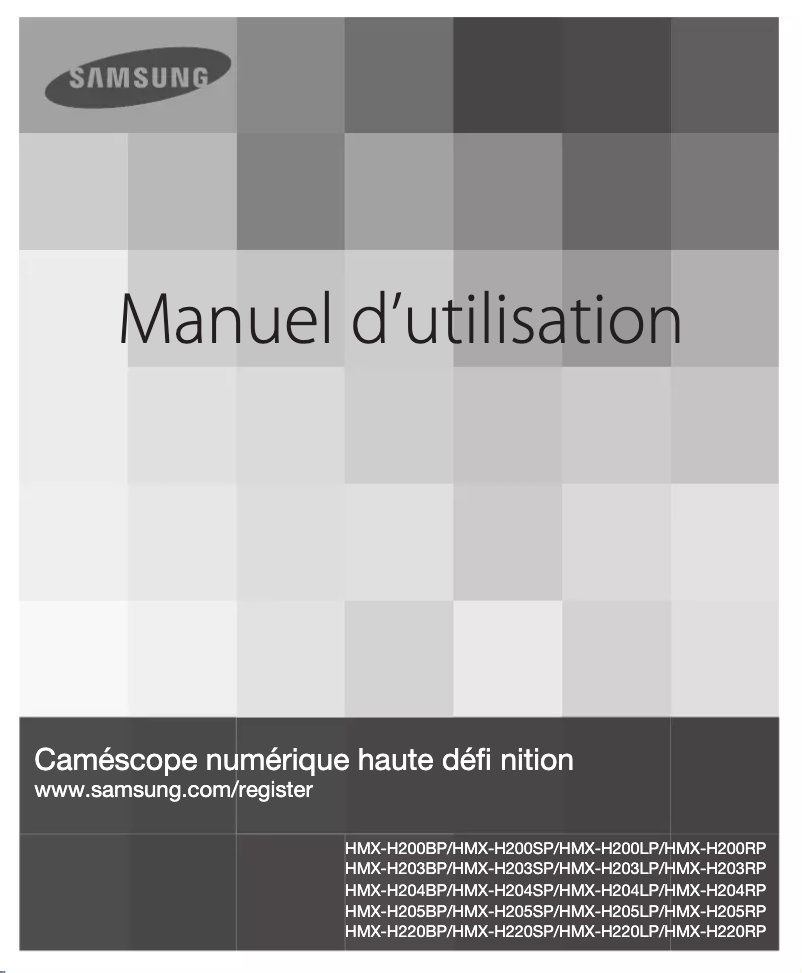 Image de la première page du manuel de l'appareil HMX-H205LP