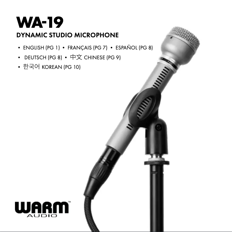 Page n°1 - Manuel utilisateur Warm Audio WA-19