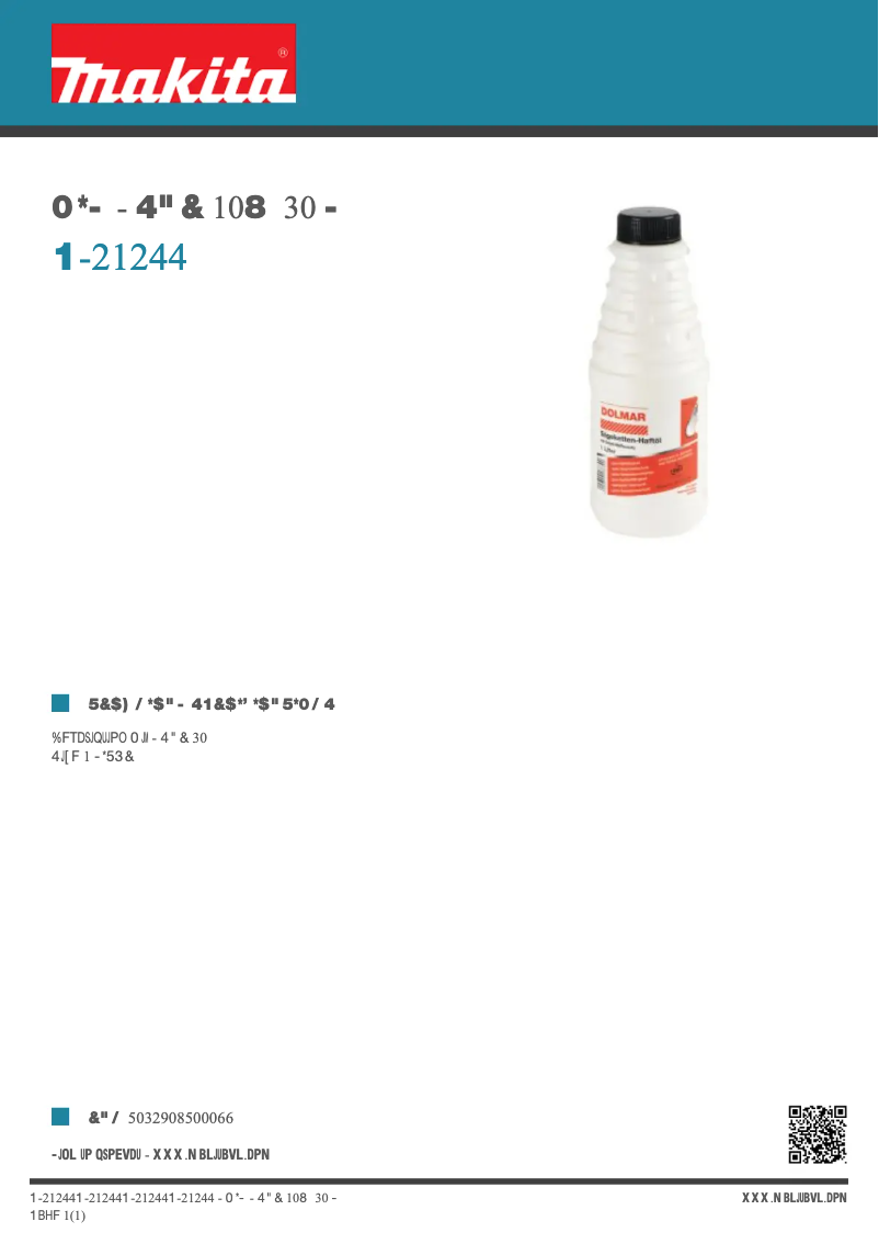 Page n°1 - Fiche technique Makita P-21244