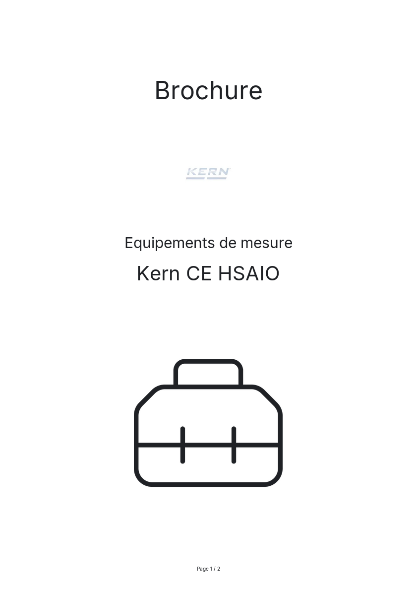 Page n°1 - Brochure Kern CE HSAIO
