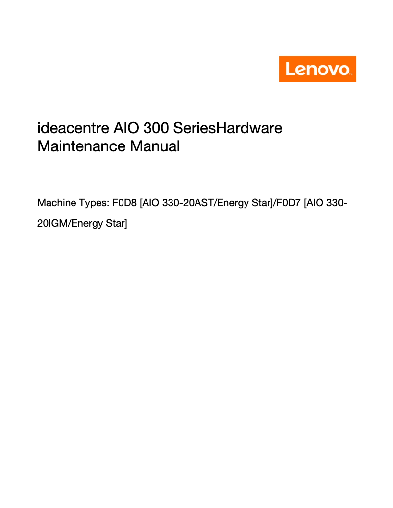 Página 1 del manual Manual de instrucciones Lenovo IdeaCentre AIO 300
