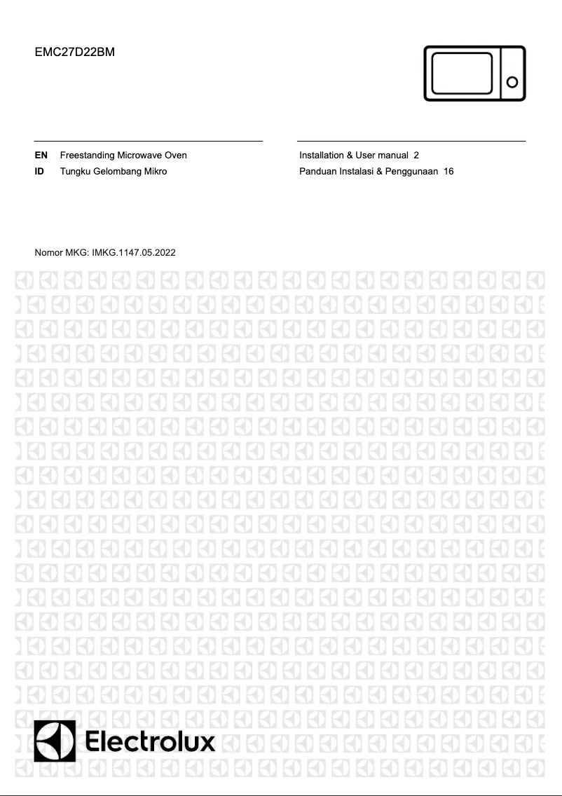 Page 1 de la notice Manuel utilisateur Electrolux EMC27D22BM