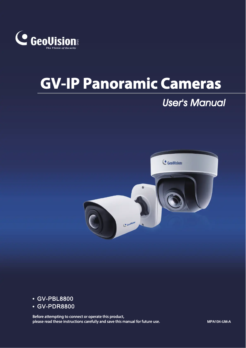 Page n°1 - Manuel utilisateur Geovision GV-PDR8800