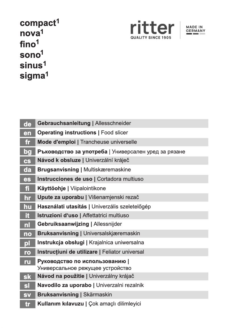 Page 1 de la notice Manuel utilisateur Ritter Compact 1