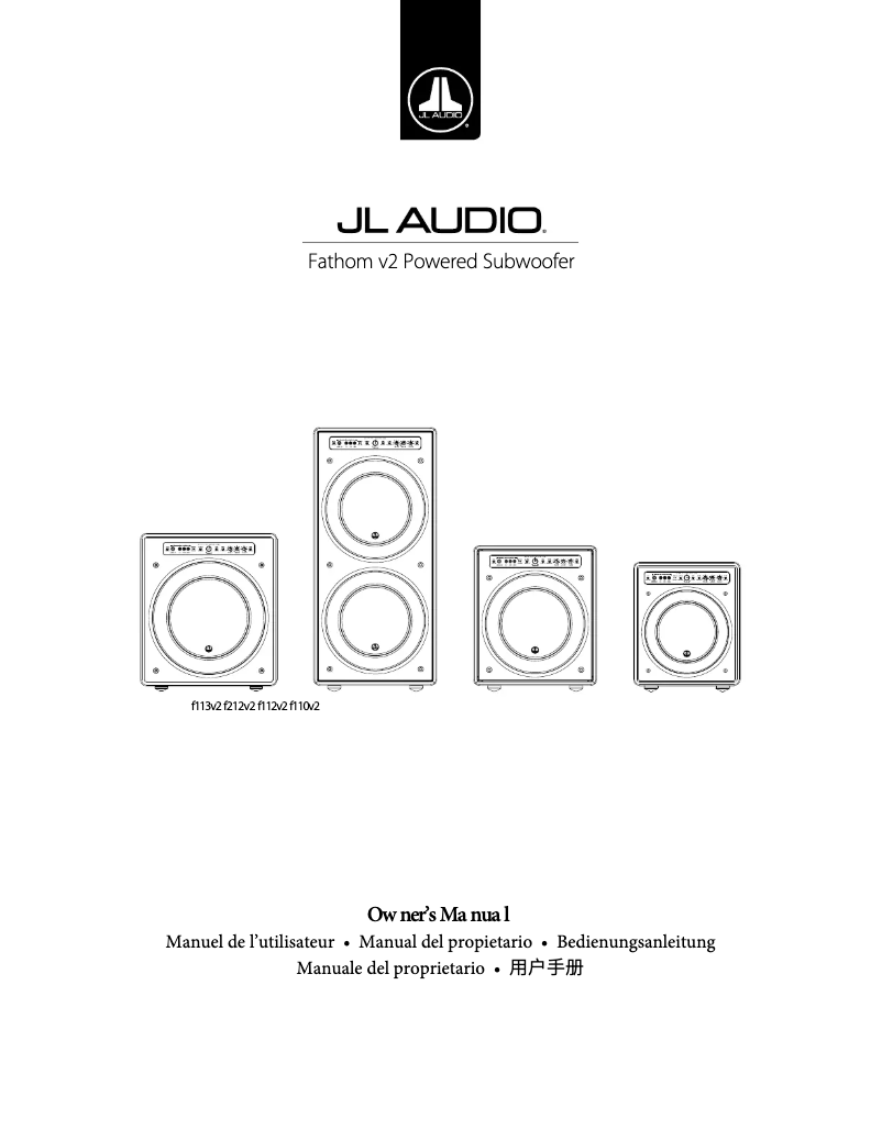 Page 1 de la notice Manuel utilisateur JL Audio Fathom f112 V2