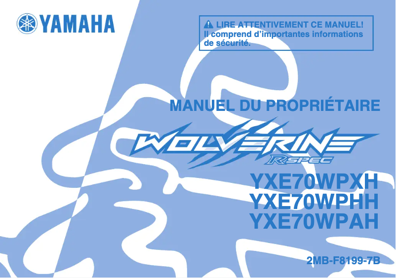 Page n°1 - Manuel utilisateur Yamaha Wolverine X2 (2017)