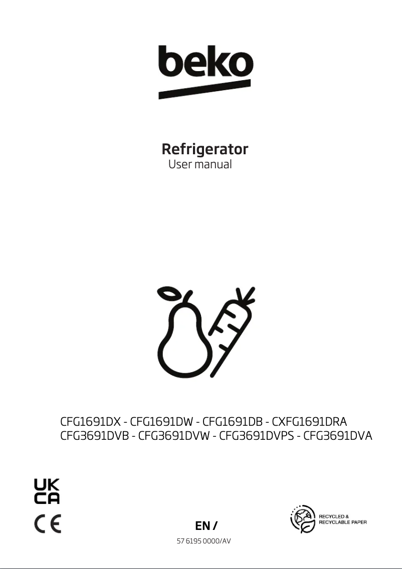 Image de la première page du manuel de l'appareil CFG3691DVA