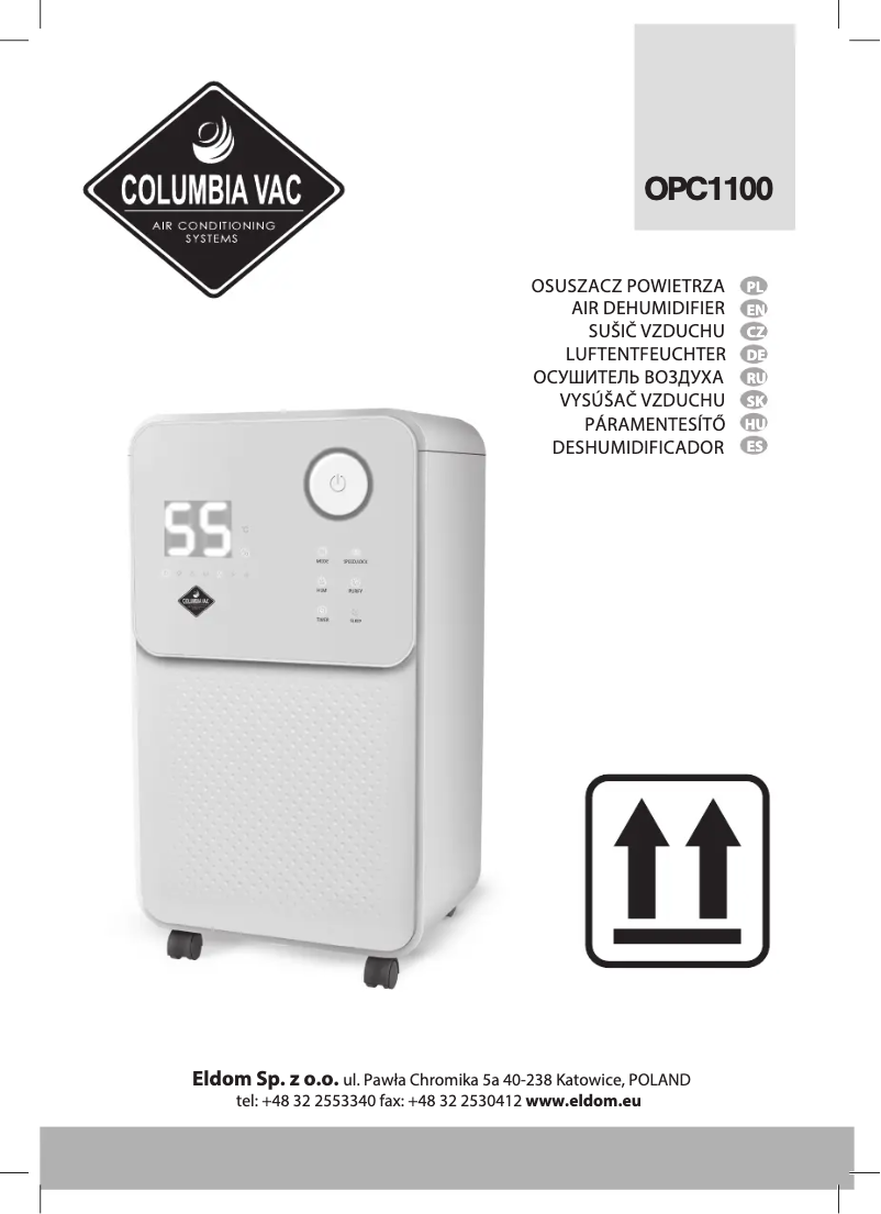 Page 1 de la notice Manuel utilisateur Eldom ColumbiaVac OPC1100