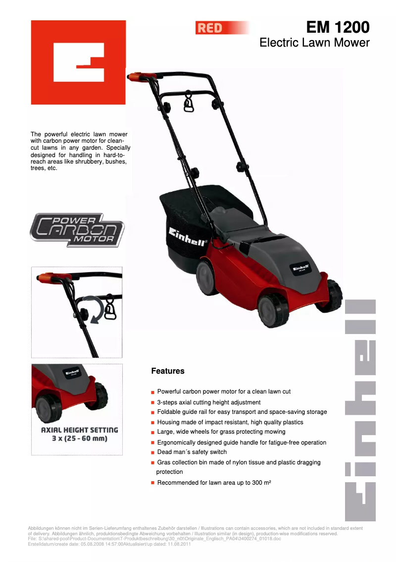 Image de la première page du manuel de l'appareil EM 1200