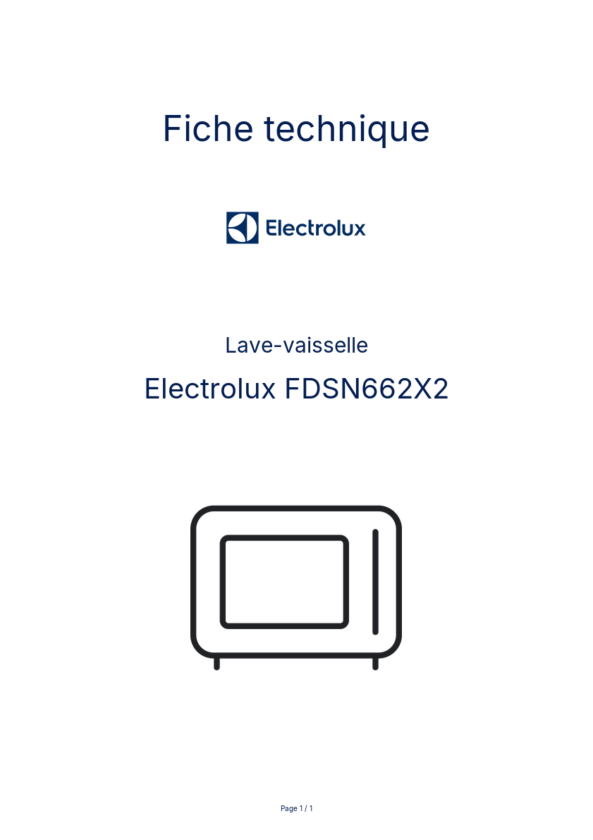 Image de la première page du manuel de l'appareil FDSN662X2