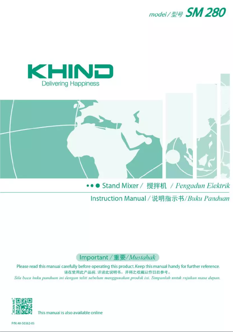 Page 1 de la notice Manuel utilisateur Khind SM280