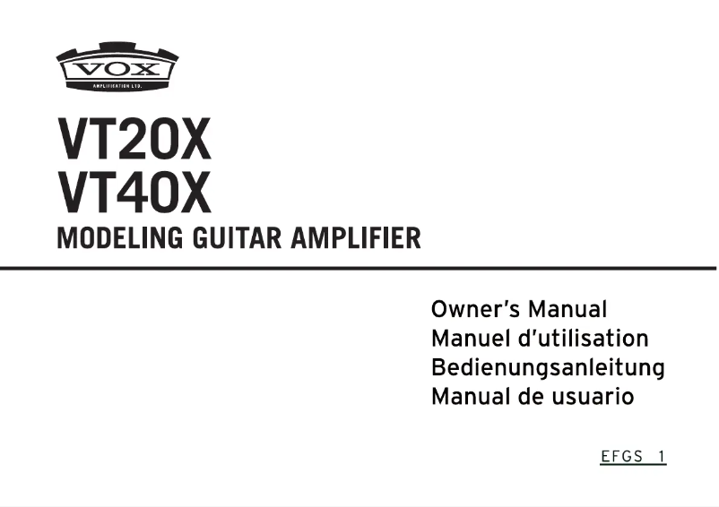 Image de la première page du manuel de l'appareil VT40X