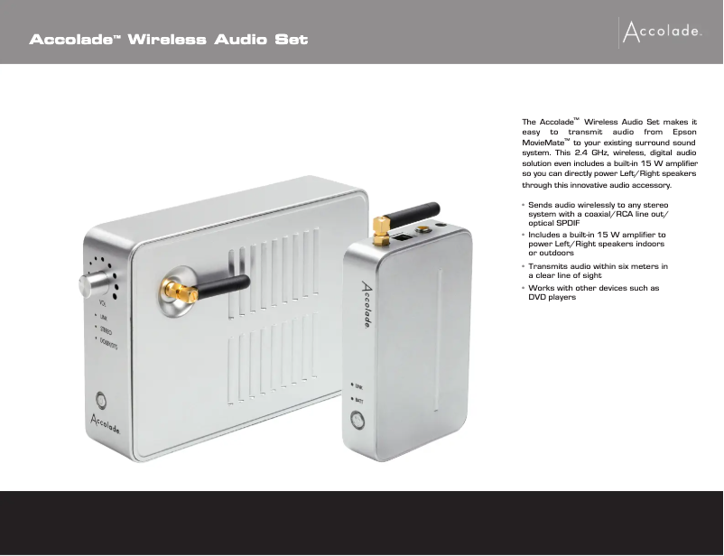 Image de la première page du manuel de l'appareil Accolade