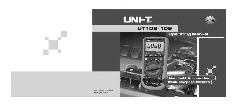 Page n°1 - Manuel utilisateur Uni-T UT109