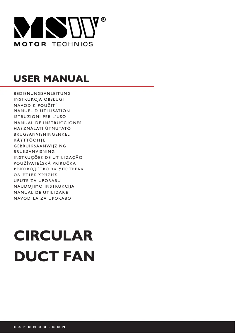 Page 1 de la notice Manuel utilisateur MSW MSW-CDAIR-120S