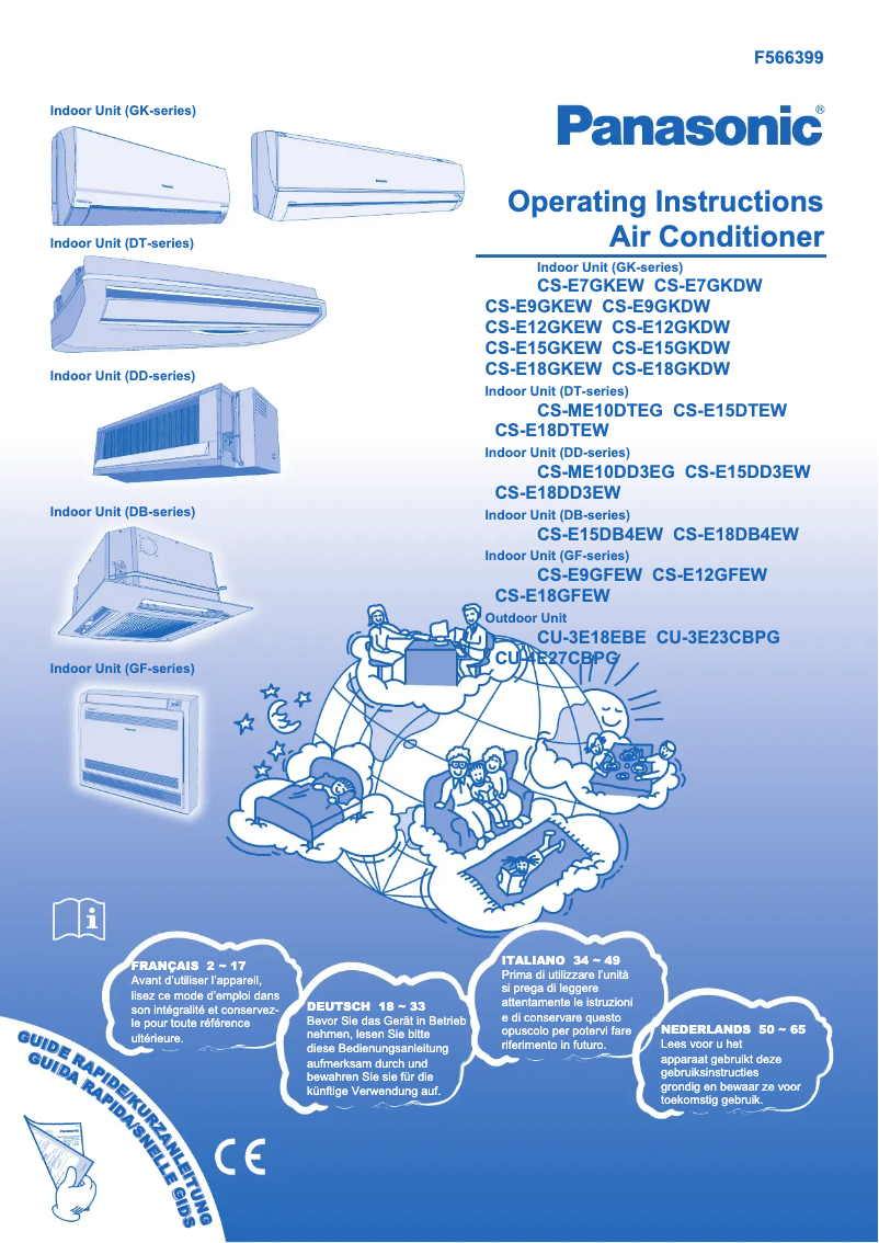 Page 1 de la notice Manuel utilisateur Panasonic CS-E15GKEW