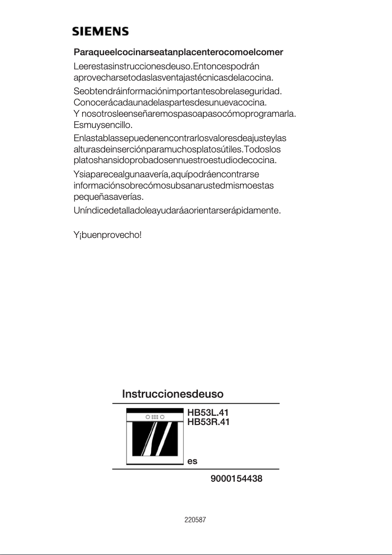Page n°1 - Mode d'emploi Siemens HB53R541