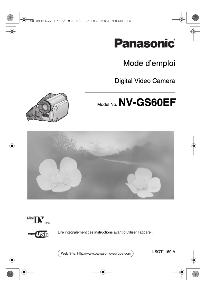 Page n°1 - Manuel utilisateur Panasonic NV-GS60