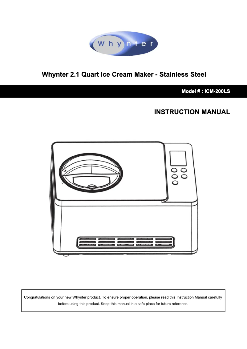 Image de la première page du manuel de l'appareil ICM-200LS