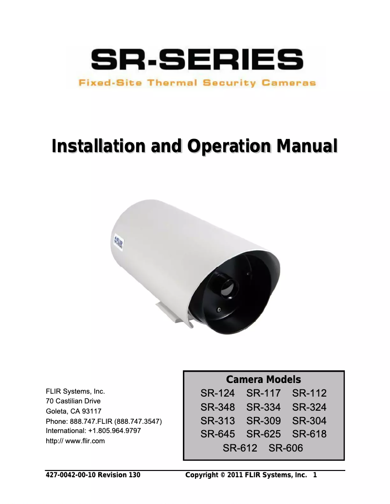 Page 1 de la notice Manuel utilisateur FLIR SR-645