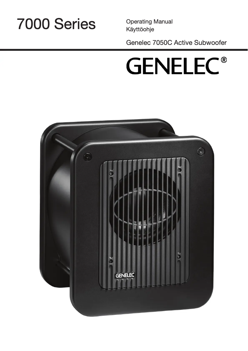 Page n°1 - Manuel utilisateur Genelec 7050 CPM