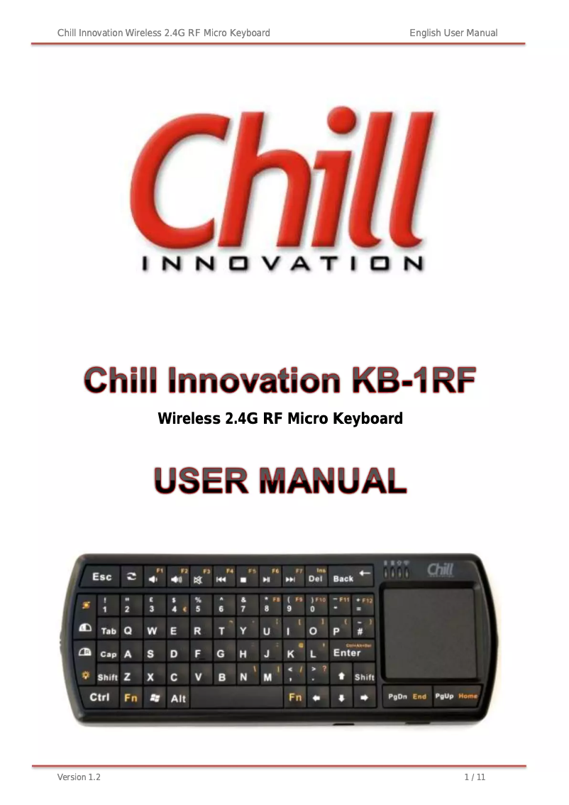 Image de la première page du manuel de l'appareil KB-1RF UK