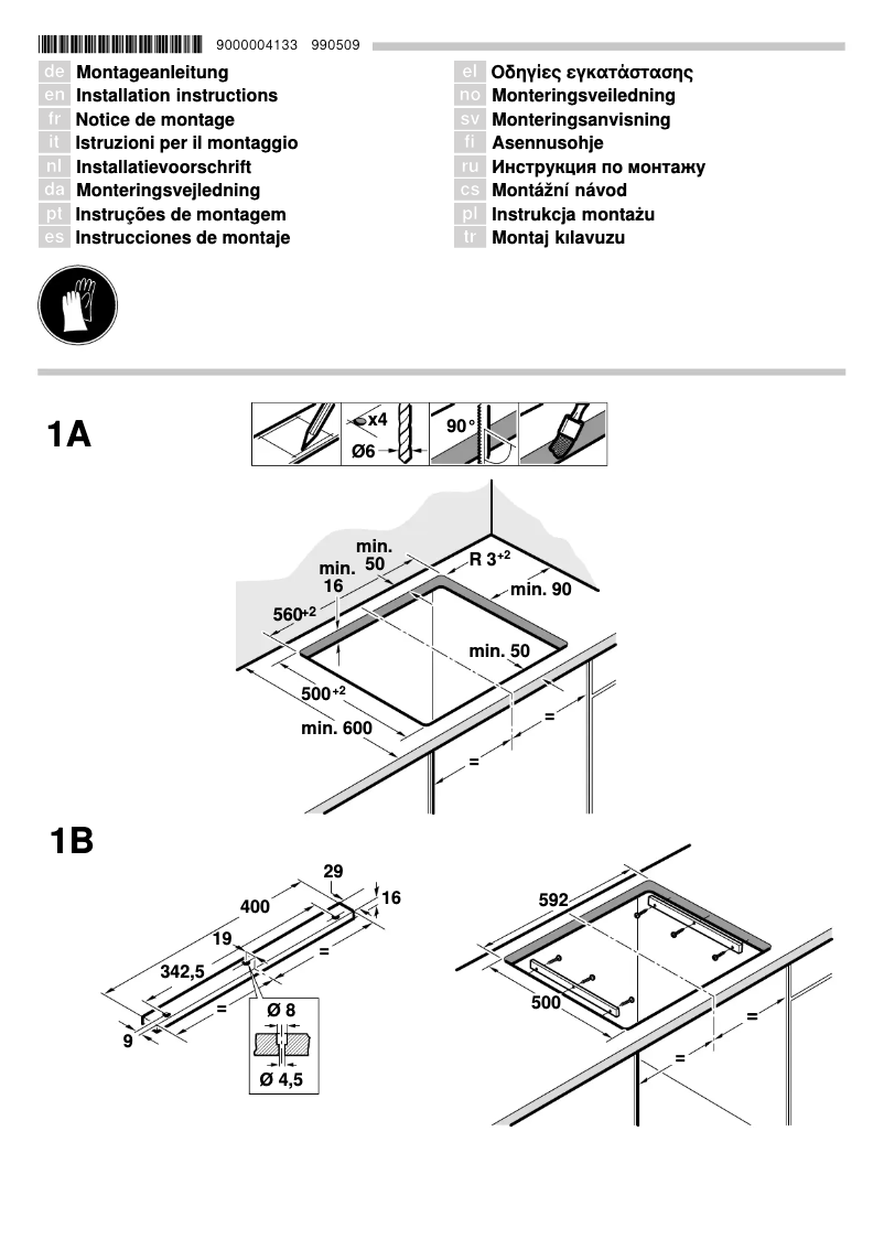 Page 1 de la notice Guide d'installation Neff T17TT76N1