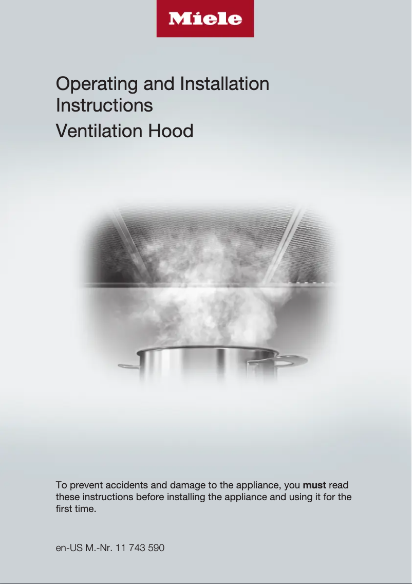 Page 1 de la notice Guide d'installation Miele DA 6798 W Shape