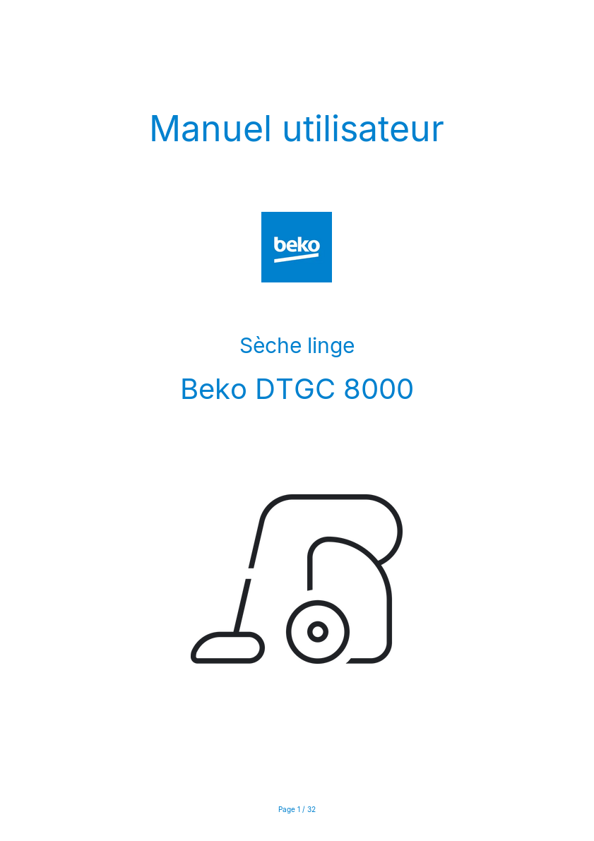 Image de la première page du manuel de l'appareil DTGC 8000