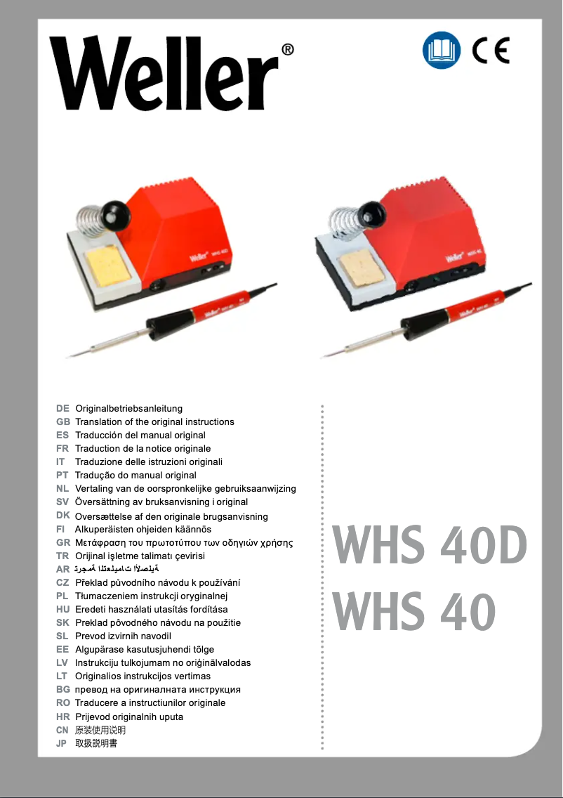 Page n°1 - Manuel utilisateur Weller WHS 40