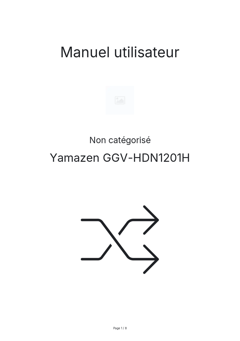 Page n°1 - Manuel utilisateur Yamazen GGV-HDN1201H