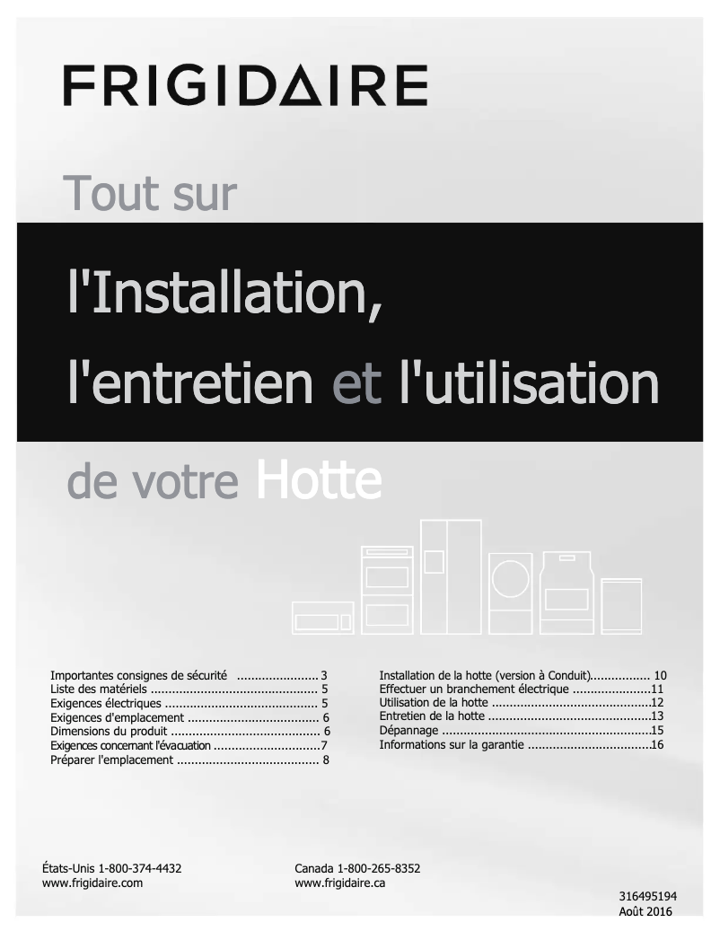Image de la première page du manuel de l'appareil FHWC3650RS