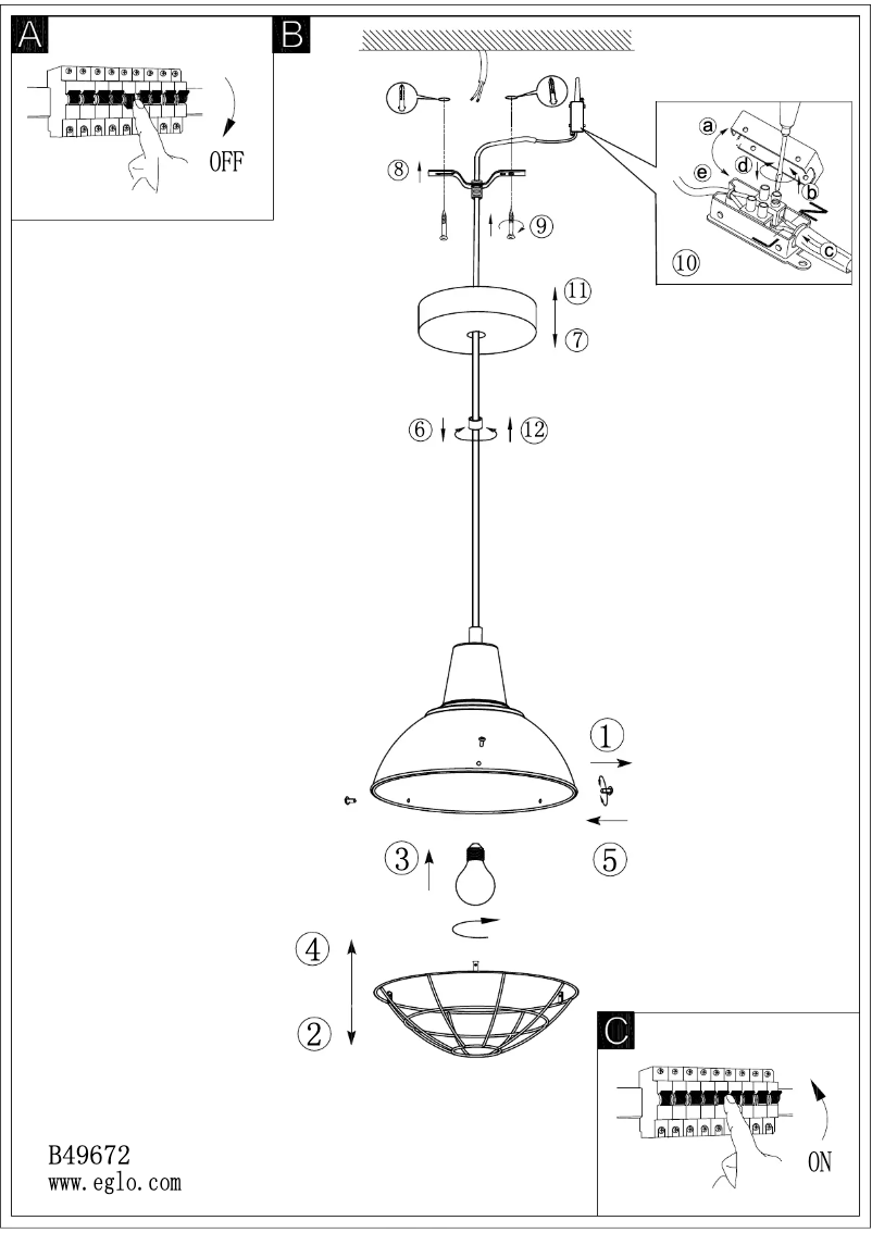 Page 1 de la notice Manuel utilisateur Eglo Cannington
