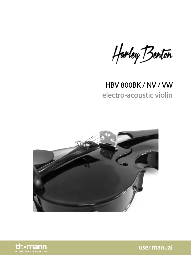 Page n°1 - Manuel utilisateur Harley Benton HBV 800BK