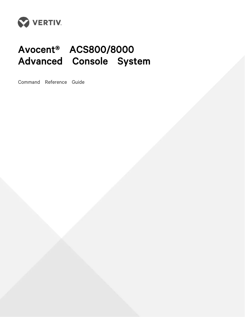 Page n°1 - Manuel utilisateur Emerson Avocent ACS808MEAC-400