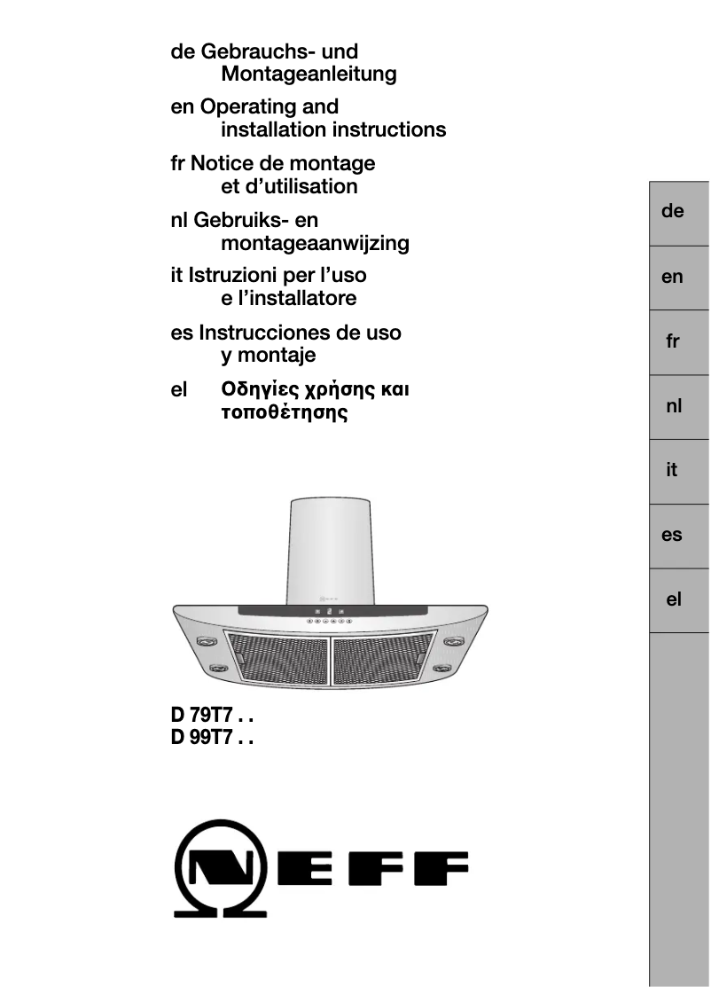 Page n°1 - Manuel utilisateur Neff D99T7N0